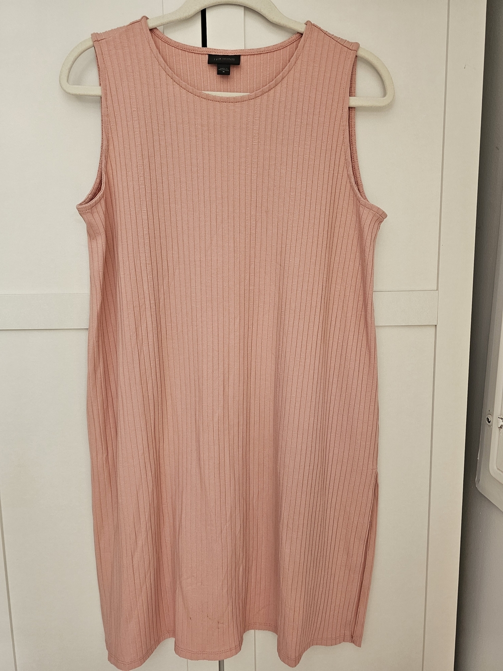 J. Jill Wearever Ribbed Sleeveless Tunic Top Pink Size M High Side Slits